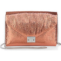 Loeffler Randall Metallic Pebbled Leather Lock Clutch photo