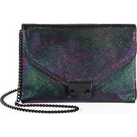 Loeffler Randall Oil Slick Leather Junior Lock Clutch photo