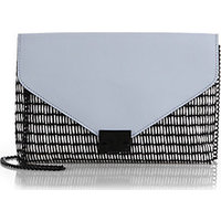 Loeffler Randall Raffia & Leather Lock Clutch photo