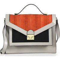 Loeffler Randall Rider Snakeskin Satchel photo