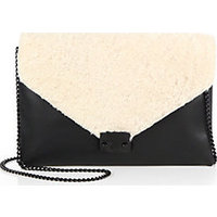 Loeffler Randall Shearling & Leather Lock Clutch photo