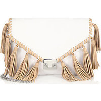 Loeffler Randall Two-Tone Tasseled Leather Lock Clutch photo