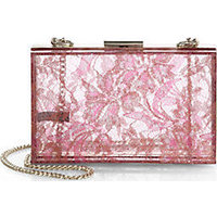 Love Moschino Lucite & Lace Box Clutch photo