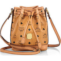 MCM Heritage Mini Coated Canvas Drawstring Bucket Bag photo