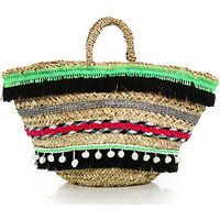 Micaela Spadoni Large Fringed Straw Tote photo