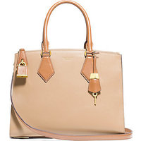 Michael Kors Casey Large Two-Tone Leather Satchel photo