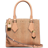 Michael Kors Casey Small Snakeskin & Leather Satchel photo