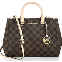 MICHAEL MICHAEL KORS Sutton Large Logo-Check Satchel photo