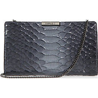 MILLY Bree Patent Python-Embossed Small Frame Clutch photo