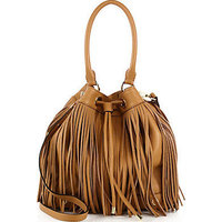 MILLY Essex Fringe Drawstring Bag photo