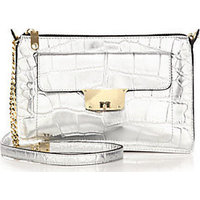 MILLY Isabella Metallic Crocodile-Embossed Crossbody Bag photo