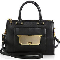 MILLY Isabella Pebbled-Leather Small Satchel photo