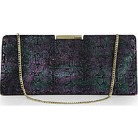 MILLY Joule Metallic Snake-Embossed Frame Clutch photo