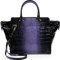 MILLY Layne Bucket Crocodile-Embossed Leather Bag photo