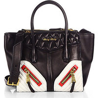 Miu Miu Biker Small Nappa Double-Pocket Satchel photo