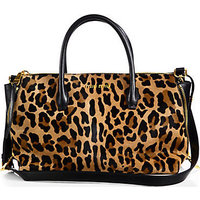 Miu Miu Cavallino Leopard-Print Calf Hair Small Bowler Bag photo