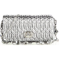 Miu Miu Crystal Small Metallic Leather Matelassé Shoulder Bag photo