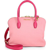 Miu Miu Madras Small Leather Tote photo