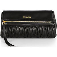 Miu Miu Matelasse Leather Fold-Over Clutch photo