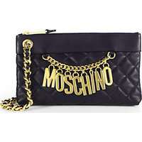 Moschino Lettering Charms Quilted-Leather Wristlet photo