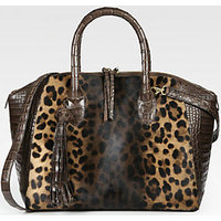 Nancy Gonzalez Animal-Print Haircalf & Crocodile Satchel photo