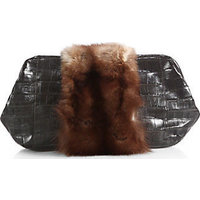 Nancy Gonzalez Crocodile & Sable Soft Frame Clutch photo