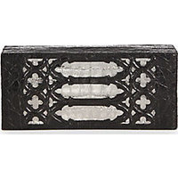 Nancy Gonzalez Laser-Cut Metallic Crocodile Box Clutch photo