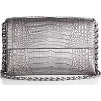 Nancy Gonzalez Metallic-Crocodile Medium Double Chain Shoulder Bag photo