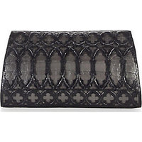 Nancy Gonzalez Slicer Small Metallic Bicolor Laser-Cut Crocodile Clutch photo