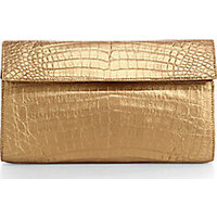 Nancy Gonzalez Small Metallic Crocodile Flap Clutch photo