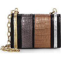 Nancy Gonzalez Striped Multicolor Crocodile Chain Bag photo