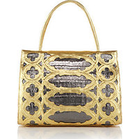 Nancy Gonzalez Wallis Mini Metallic Two-Tone Laser-Cut Crocodile Tote photo