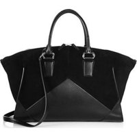 Narciso Rodriguez Claire Leather & Suede Zip Satchel photo