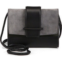 Narciso Rodriguez Leather & Suede Colorblock Shoulder Bag photo