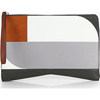 Narciso Rodriguez Lygia Leather & Suede Colorblock Clutch photo