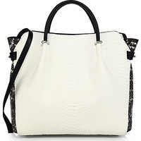 Nina Ricci Large Two-Tone Python & Leather Satchel photo