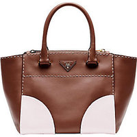 Prada City Calf Medium Topstitched Twin-Pocket Tote photo