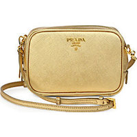 Prada Metallic Saffiano Camera Crossbody Bag photo