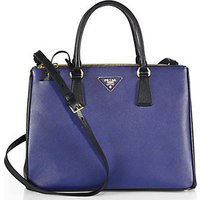 Prada Saffiano Lux Two-Tone Double-Zip Leather Tote photo