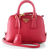 Prada Saffiano Lux Double Handle Mini Satchel photo