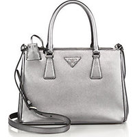 Prada Saffiano Lux Small Metallic Double-Zip Tote photo