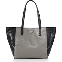 Prada Soft Calf Two-Tone Leather Shoulder Tote photo