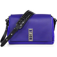 Proenza Schouler Elliot Leather & Suede Shoulder Bag with Crocodile-Embossed Strap photo