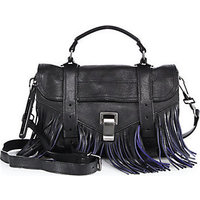 Proenza Schouler PS1 Tiny Two-Tone Fringed Leather Satchel photo