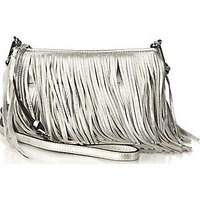 Rebecca Minkoff Finn Metallic Fringed Convertible Crossbody Bag photo