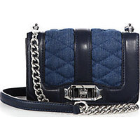 Rebecca Minkoff Mini Quilted Love Denim & Leather Crossbody Bag photo