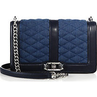 Rebecca Minkoff Love Quilted Denim & Leather Crossbody Bag photo