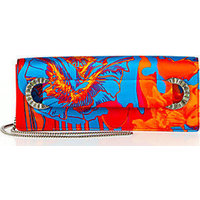 Roberto Cavalli Abstract-Patterned Silk Clutch photo