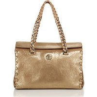 Roberto Cavalli Regina Small Metallic Fold-Over Satchel photo