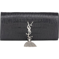 Saint Laurent Croc-Stamped Monogramme Long Clutch photo